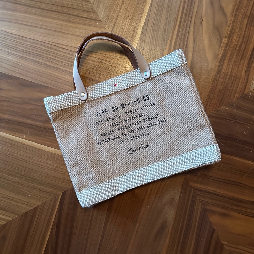 Apolis Market Tote HAPPINESS IS GOLDEN retreiver MINI MARKET TOTE - Picture 2 of 4